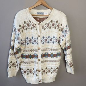 VTG Dominic & Maria Oversized Cotton Knit Cardigan Sweater SZ M